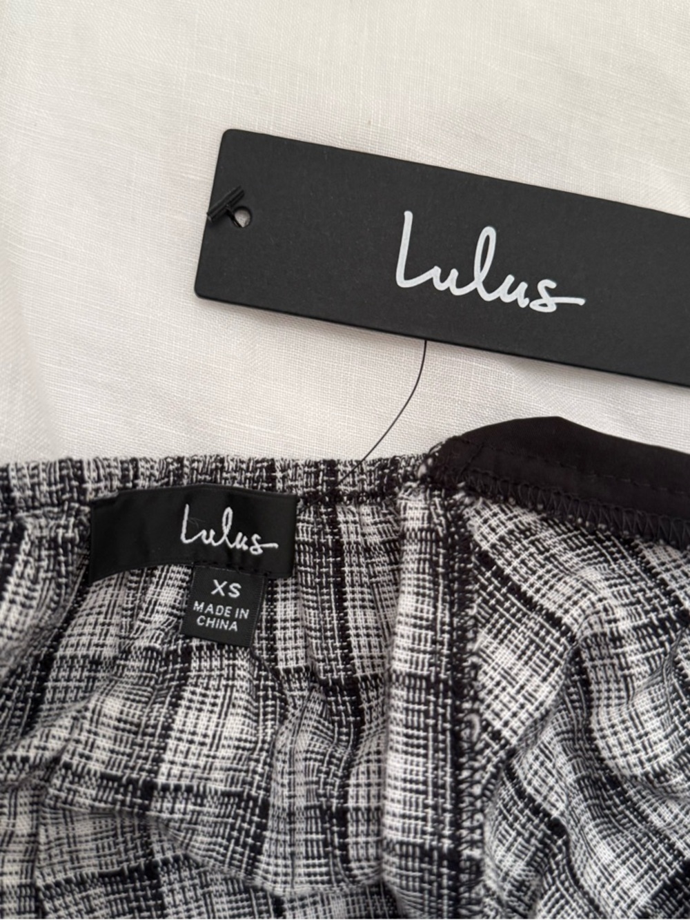 Lulus Right in Line Black and White Plaid Tie-Back Dress With Pockets - Picture 6 of 7